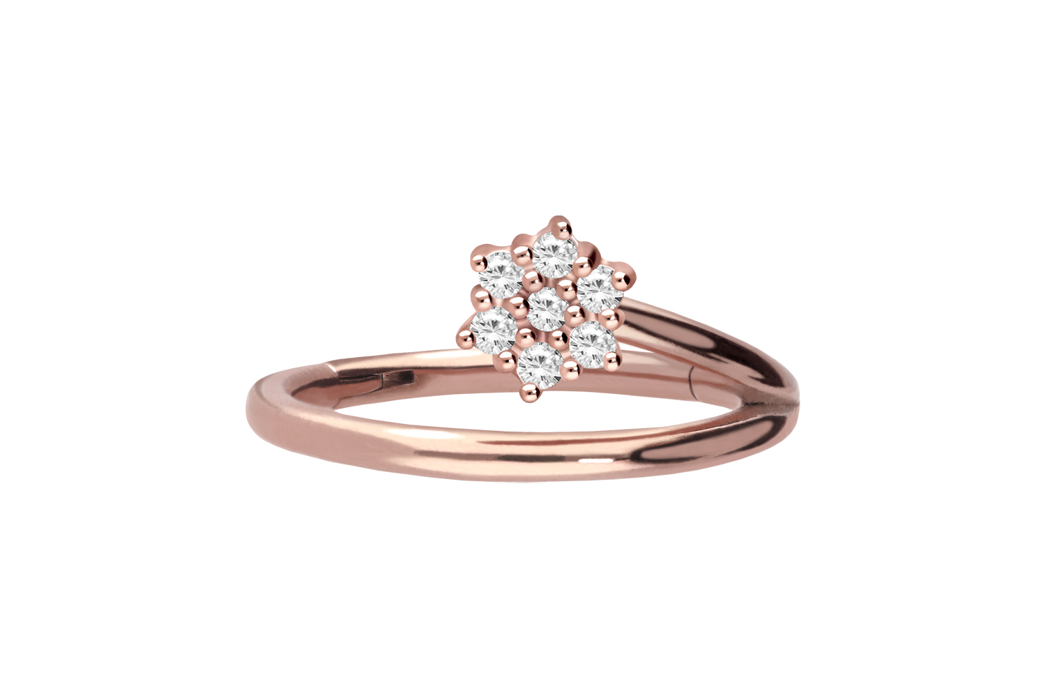 Chirurgenstahl Segmentring Clicker Piercing KRISTALLBLUME ++SALE++